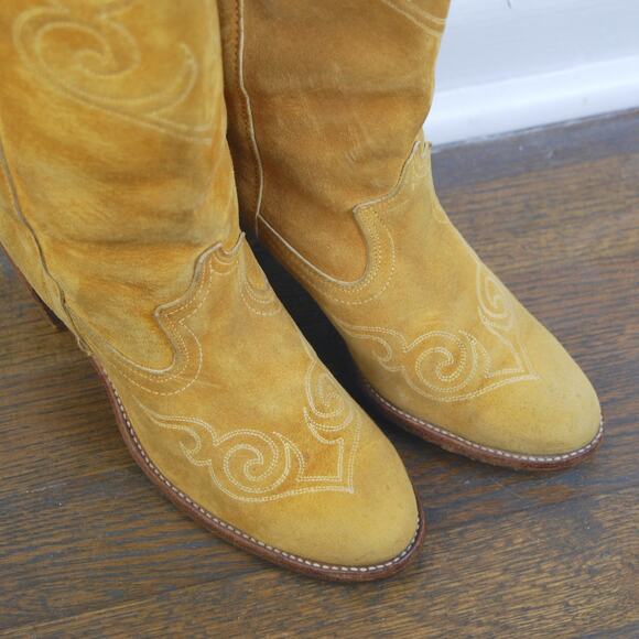 Vintage 70s Dingo Cowboy Boots ACME Camel Tan Western - Picture 3 of 10